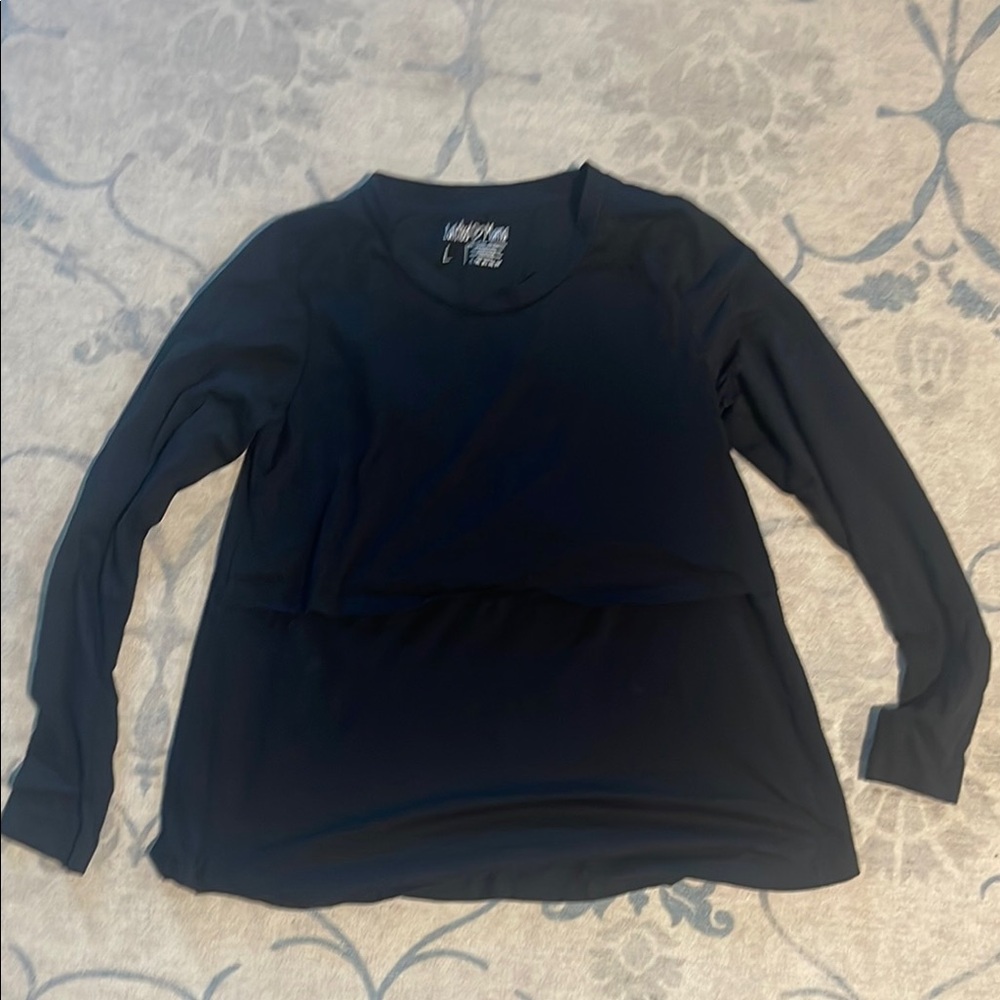 Latched Mama Black Boxy Long Sleeve Tee